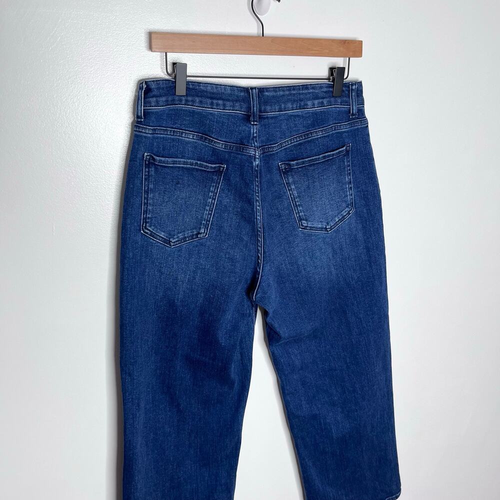 Quince Stretch High Rise Patch Pocket Wide Leg Jeans Size 31 Dark Wash Organic - Picture 7 of 12